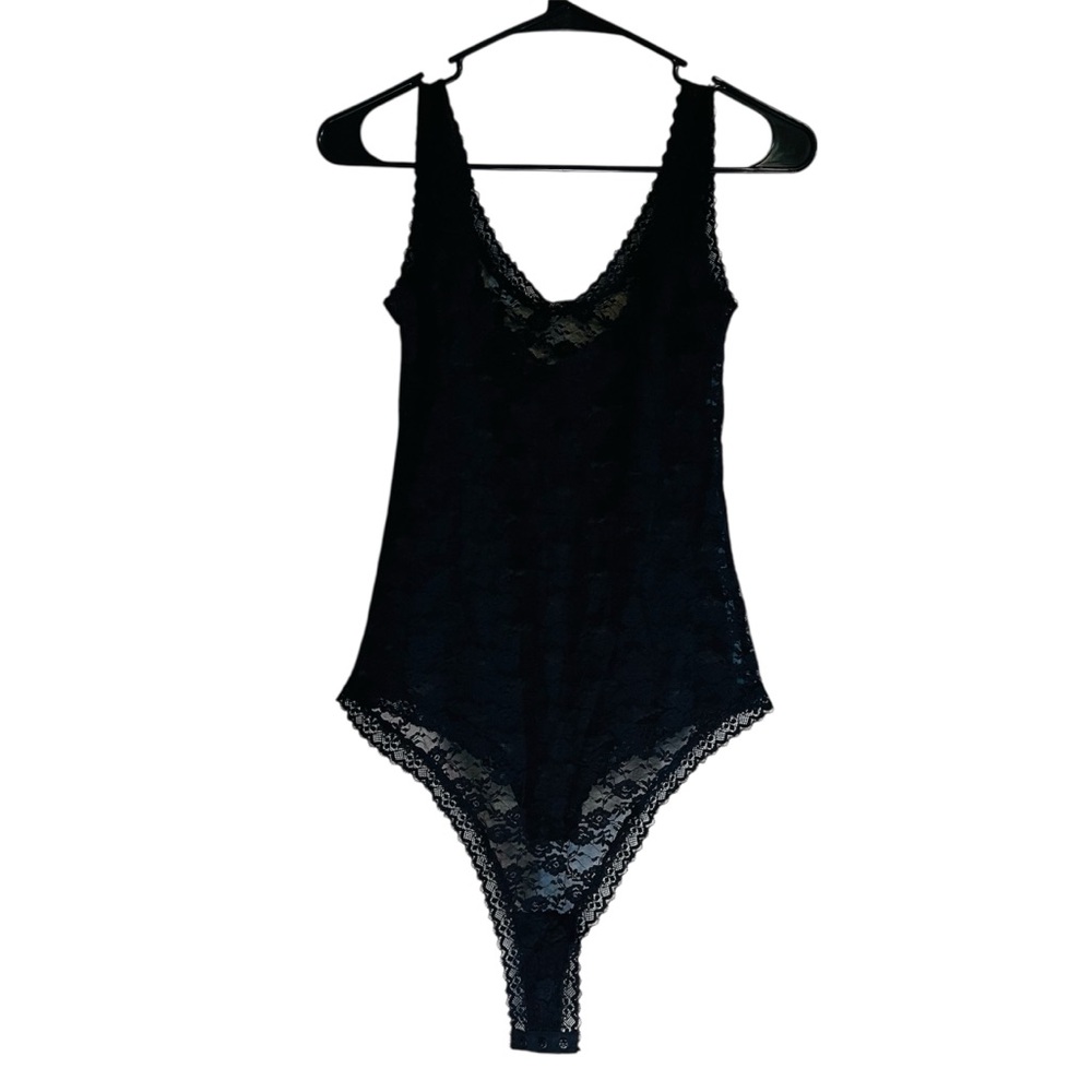 Black Sheer Lace Bodysuit